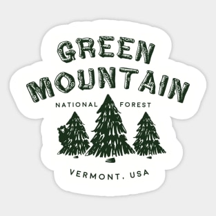 Vintage Green Mountain Forest Vermont Nature Sticker